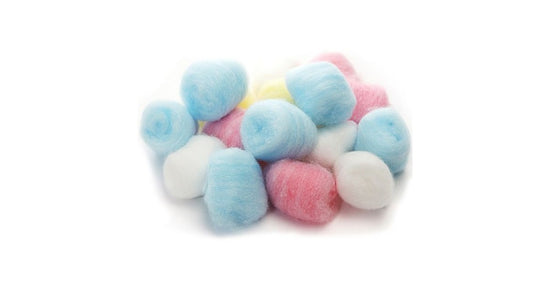 100 Boules de coton de couleurs (60gr)
